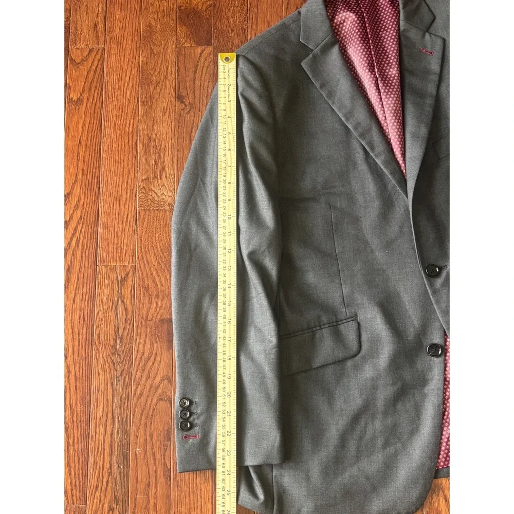 Indochino Luxury Suit Charcoal Gray Wool Cashmere Blend 2 Piece Set 42R 34x29